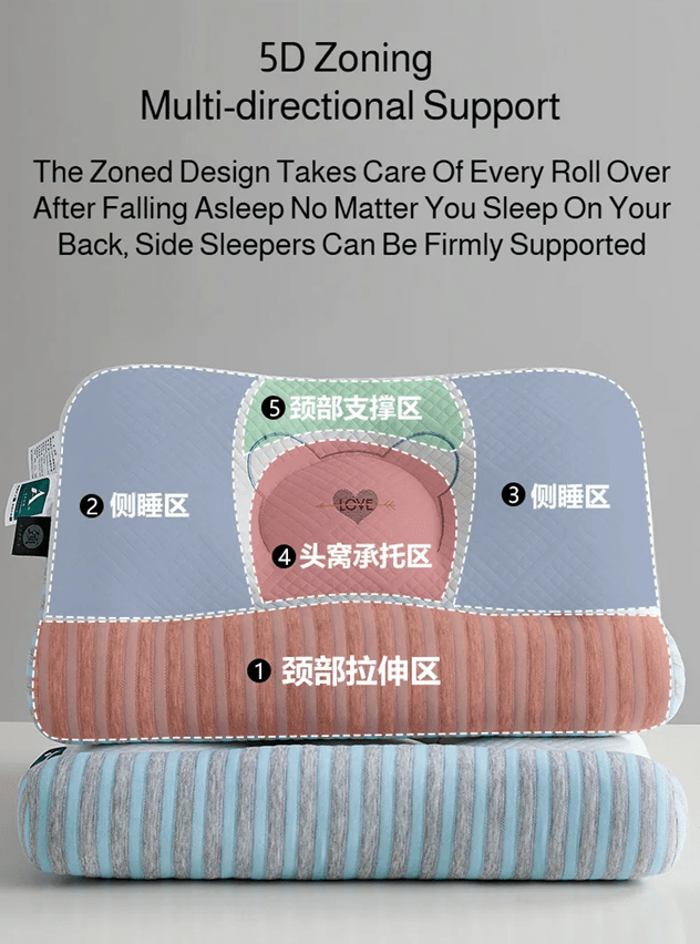 Feather Velvet High Elastic Neck Pillow for Adults with Full Head Support
