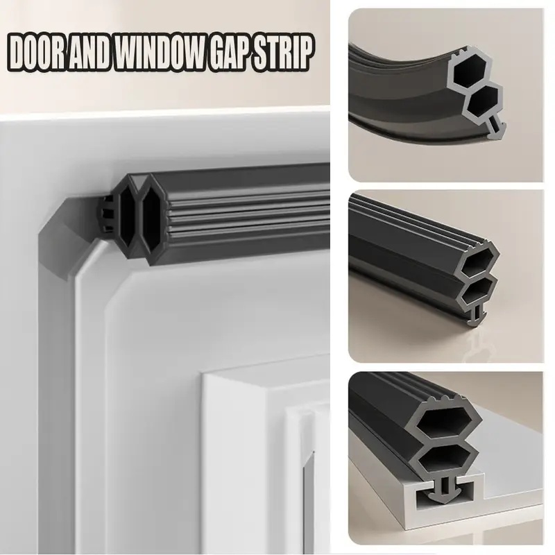 Weatherstrip Door Sealing Strip, Plastic Steel Window Seal, Draft Stopper for Energy Efficiency