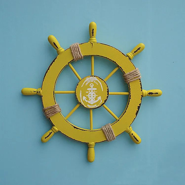 Vintage Nautical Ship Wheel Wooden Wall Decor