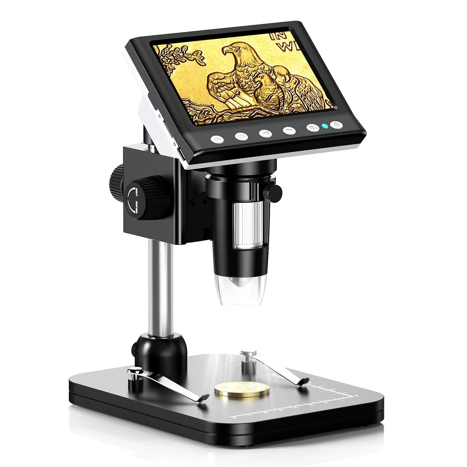 Digital Microscope 4.3 Inch 1080P 1600X with LED Lighting