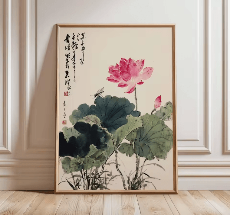 Japanese Zen Pine Tree Canvas Poster – Minimalist Oriental Wall Art Decor