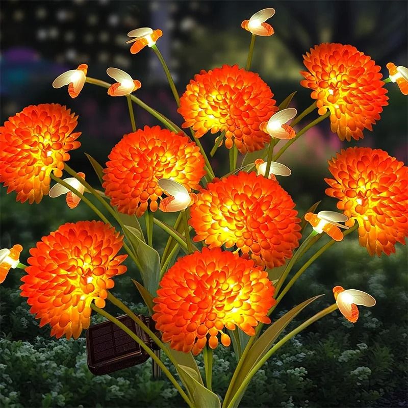 Solar Garden Bee Flower Light Decorative Outdoor Lamp for Yard and Patio