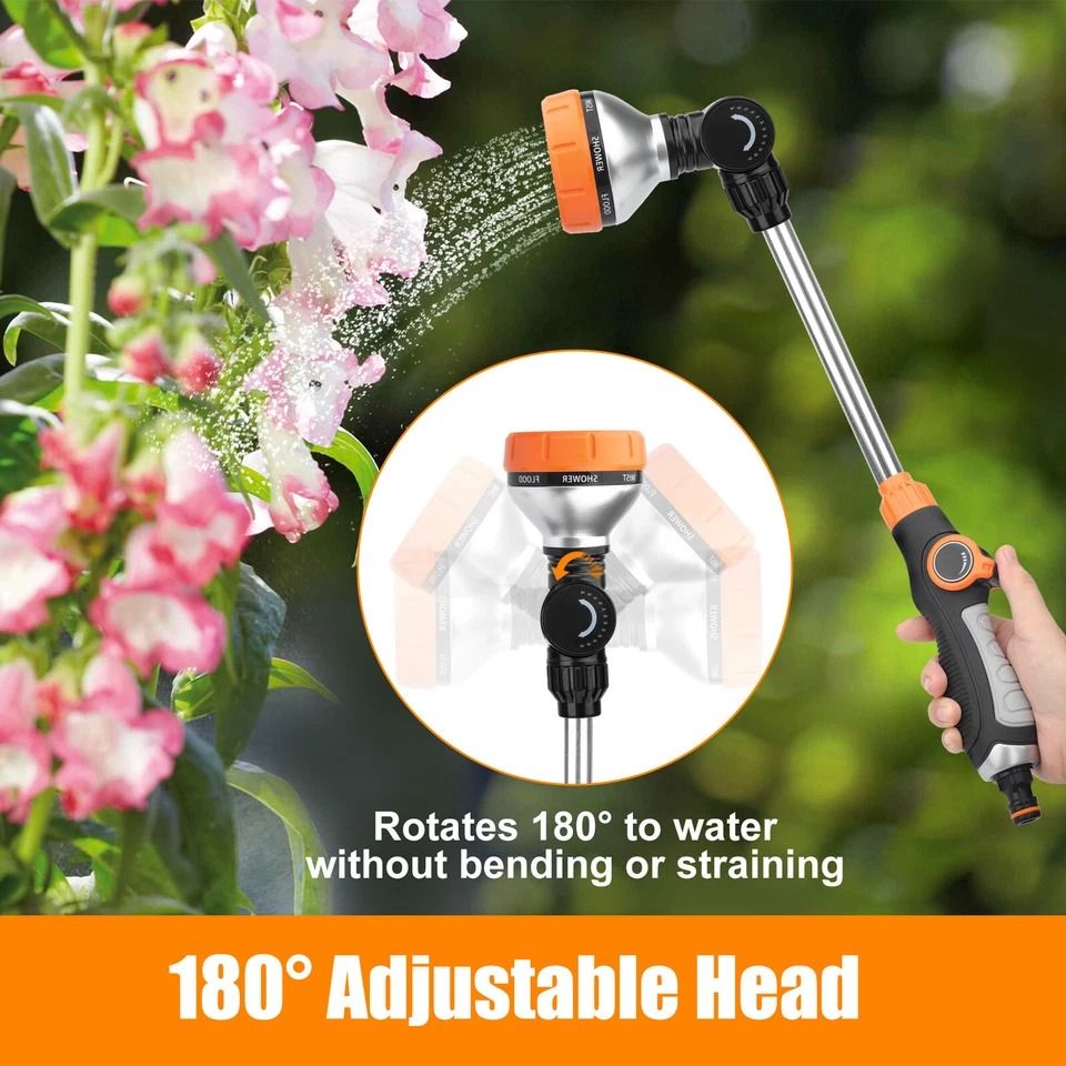 Durable Heavy Duty Watering Wand, Garden Hose, Spray Patterns, Nozzle Sprayer