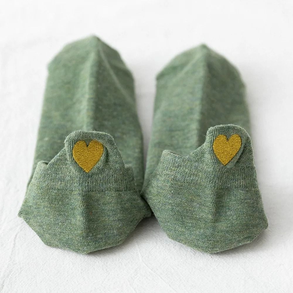 Sweet Heart Embroidered Low-Cut Boat Socks and Active Compression Anklets