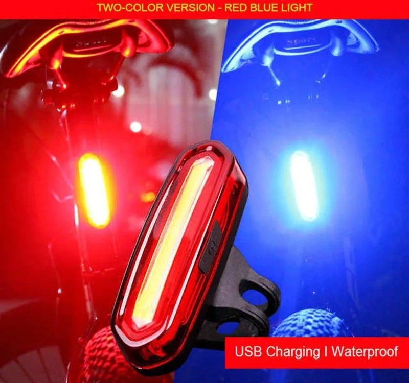 USB Rechargeable Bicycle Rear Taillight LED Safety Warning Lamp