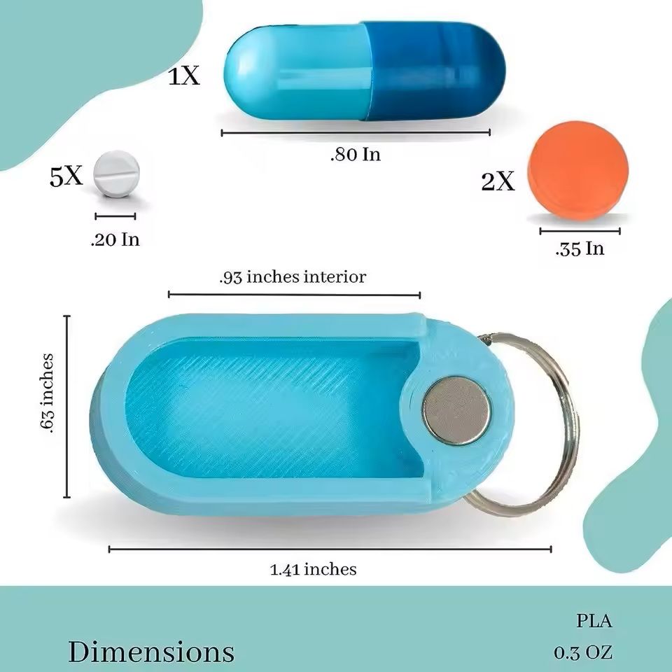 Mini Waterproof Pocket Pill Box Keychain Compact EDC Medicine & Emergency Capsule Holder