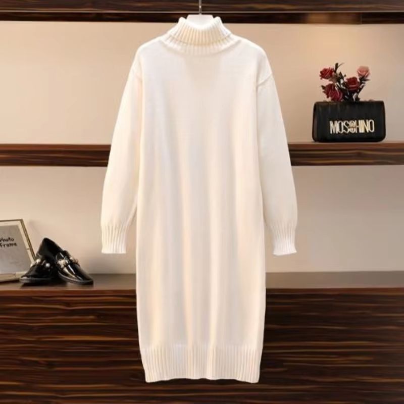 Cozy College-Style High-Neck Thick Knit Pullover – Warm Long-Sleeve Solid Sweater for Autumn & Winter