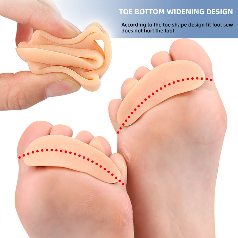 Orthopedic Silicone Gel Bunion Adjuster, Hammer Toe Support Pads, Foot Care Separator for Pain Relief