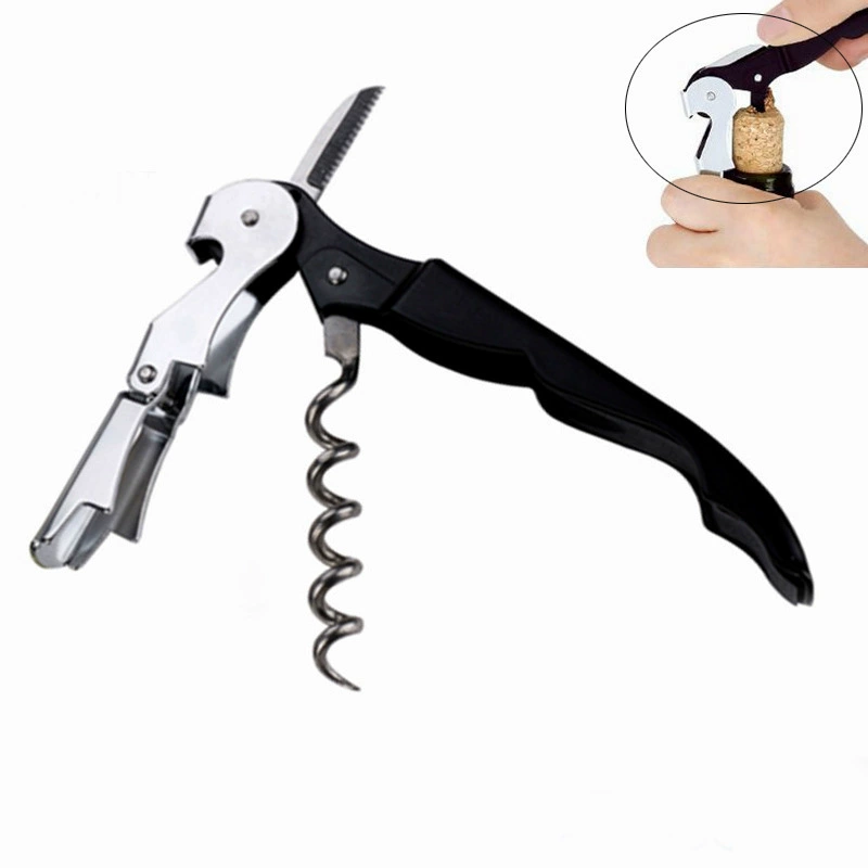 Professional Waiters Corkscrew Stainless Steel Wine Opener Beer Bottle Opener and Foil Cutter for Wine Lovers Gift