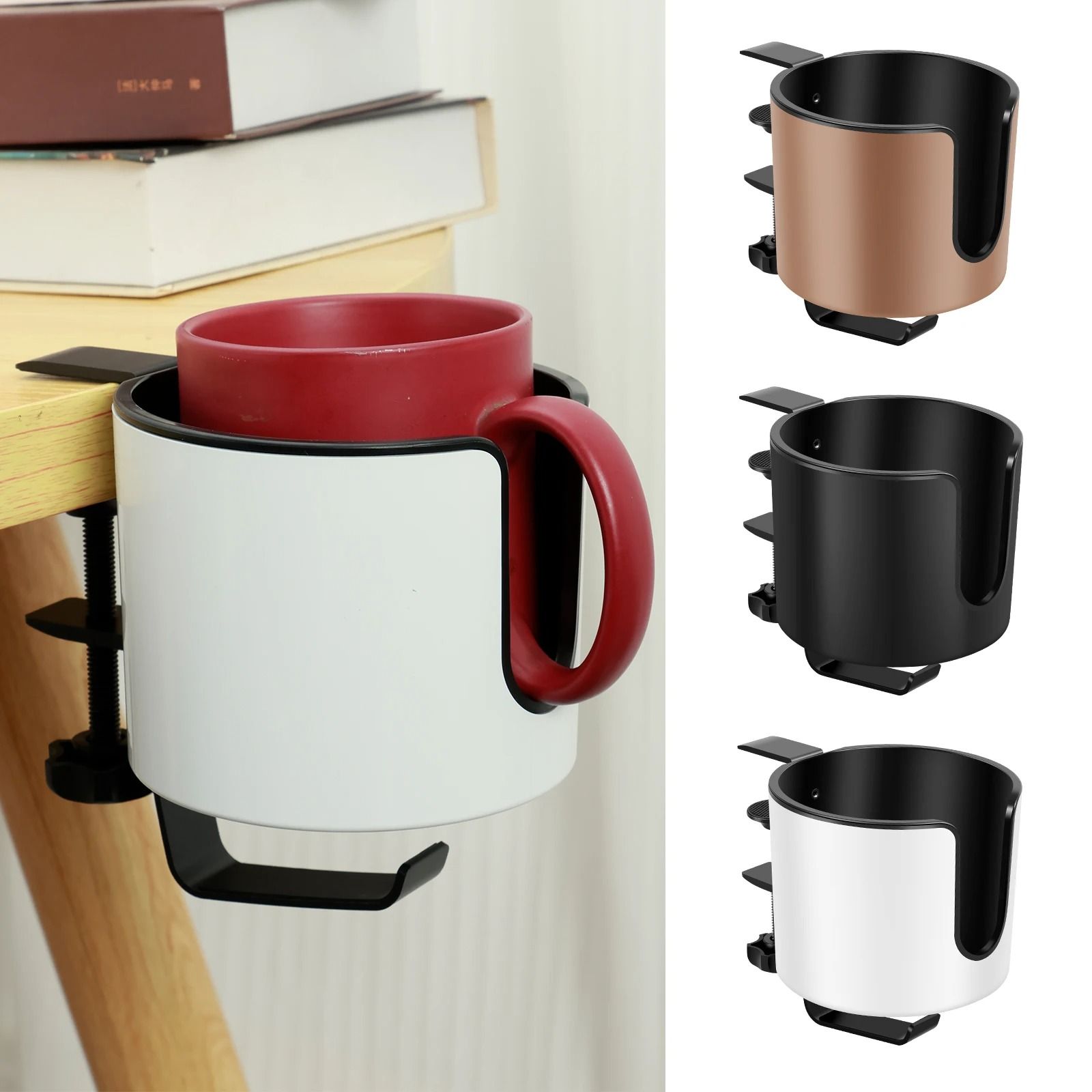 2 in 1 Headphone Holder Desk Clamp with Cup Holder Rack