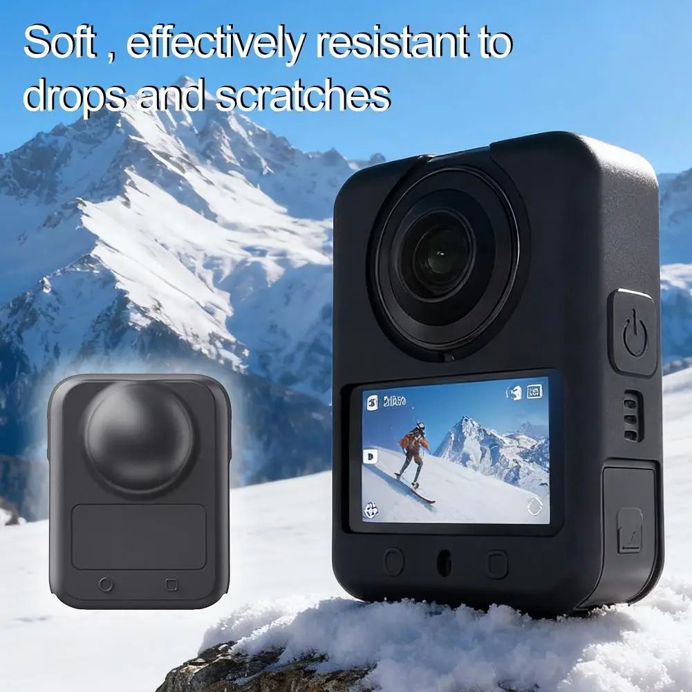 DJI Osmo 360 silicone case with Lens Cap & Wrist Strap - Soft, shockproof camera case for Scratch & Drop Protection