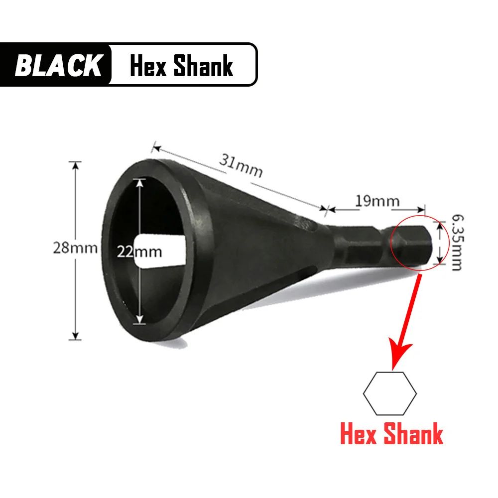6-Flute External Deburring Chamfer Tool Drill Bit – Hex/Triangle Shank Metal Trimming & Screw Burr Remover