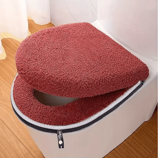 Winter Toilet Seat Cushion Set Thickened Washable Soft Cover with Zipper