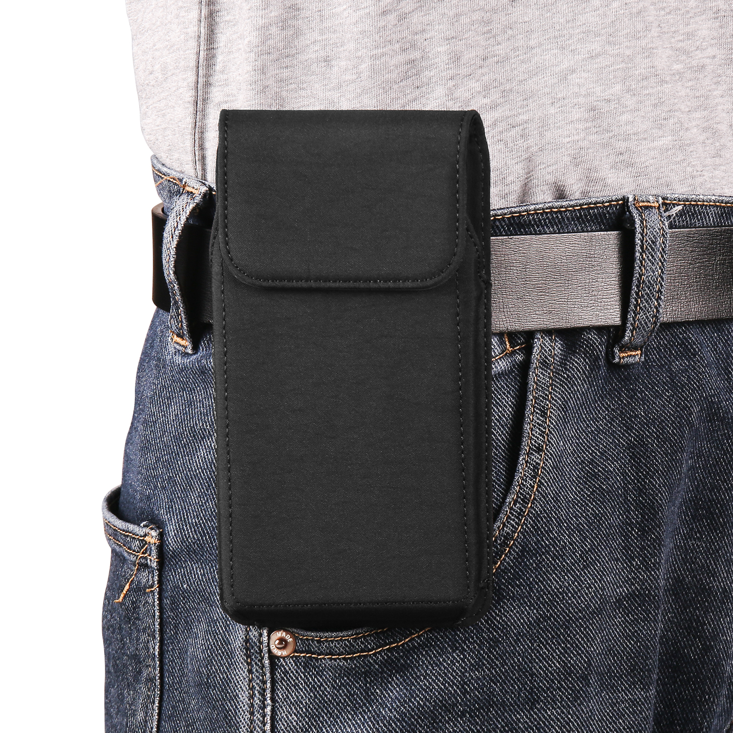 Universal Rugged Nylon Phone Holster with Secure Belt Clip and Loop