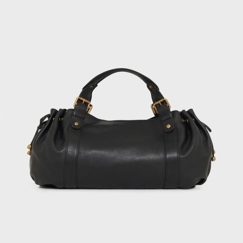 Womens Vintage Handbag Solid Color Tote Shoulder Bag Luxury Everyday Style