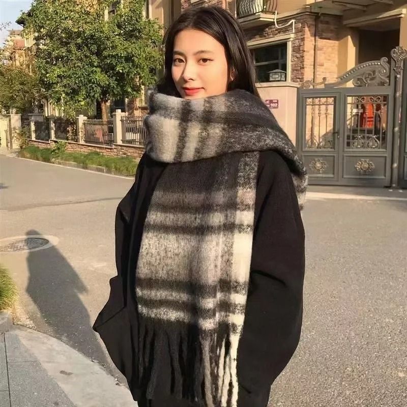 Luxury Cashmere Pashmina Shawl – Extra-Long Winter Thick Warm Scarf with Tassels