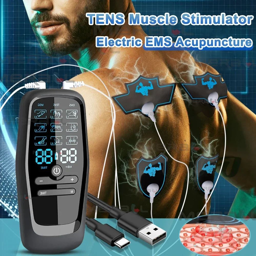 Electric Muscle Stimulator TENS Unit EMS Massager for Pain Relief, Muscle Therapy, and Body Slimming 36 Modes Digital