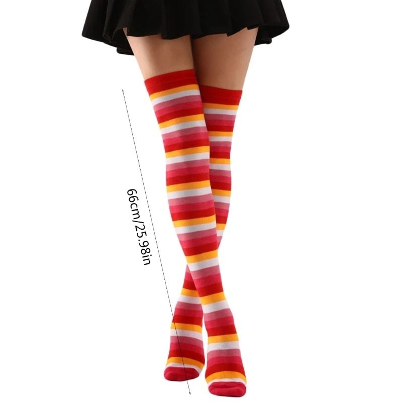 Vibrant Multi Tone Over Knee Aesthetic Socks