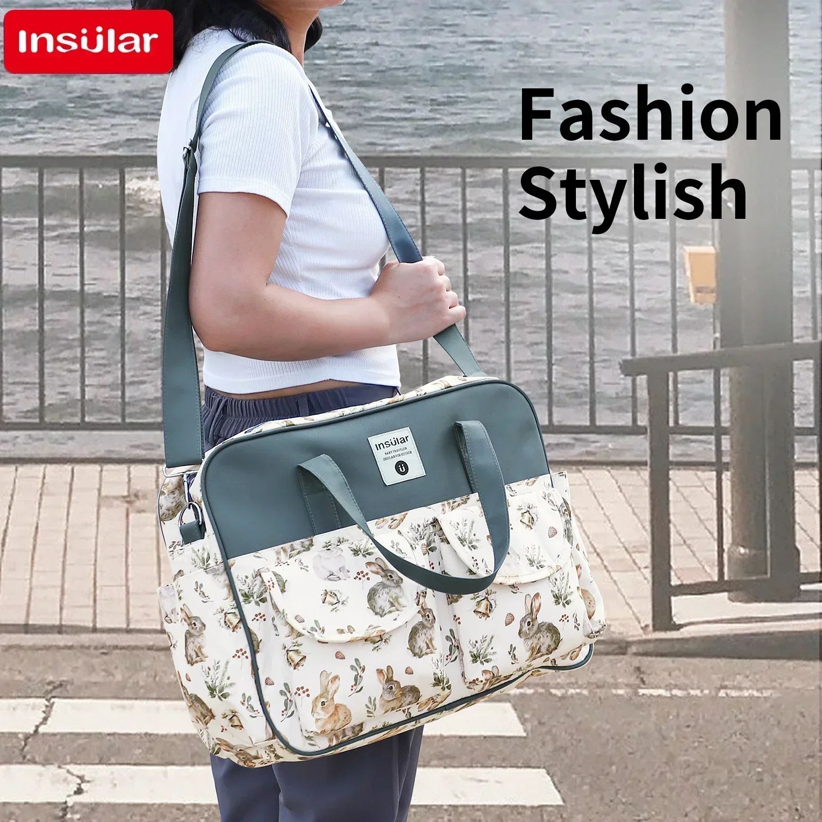 Large Capacity Waterproof Mommy Diaper Bag Messenger & Crossbody Tote