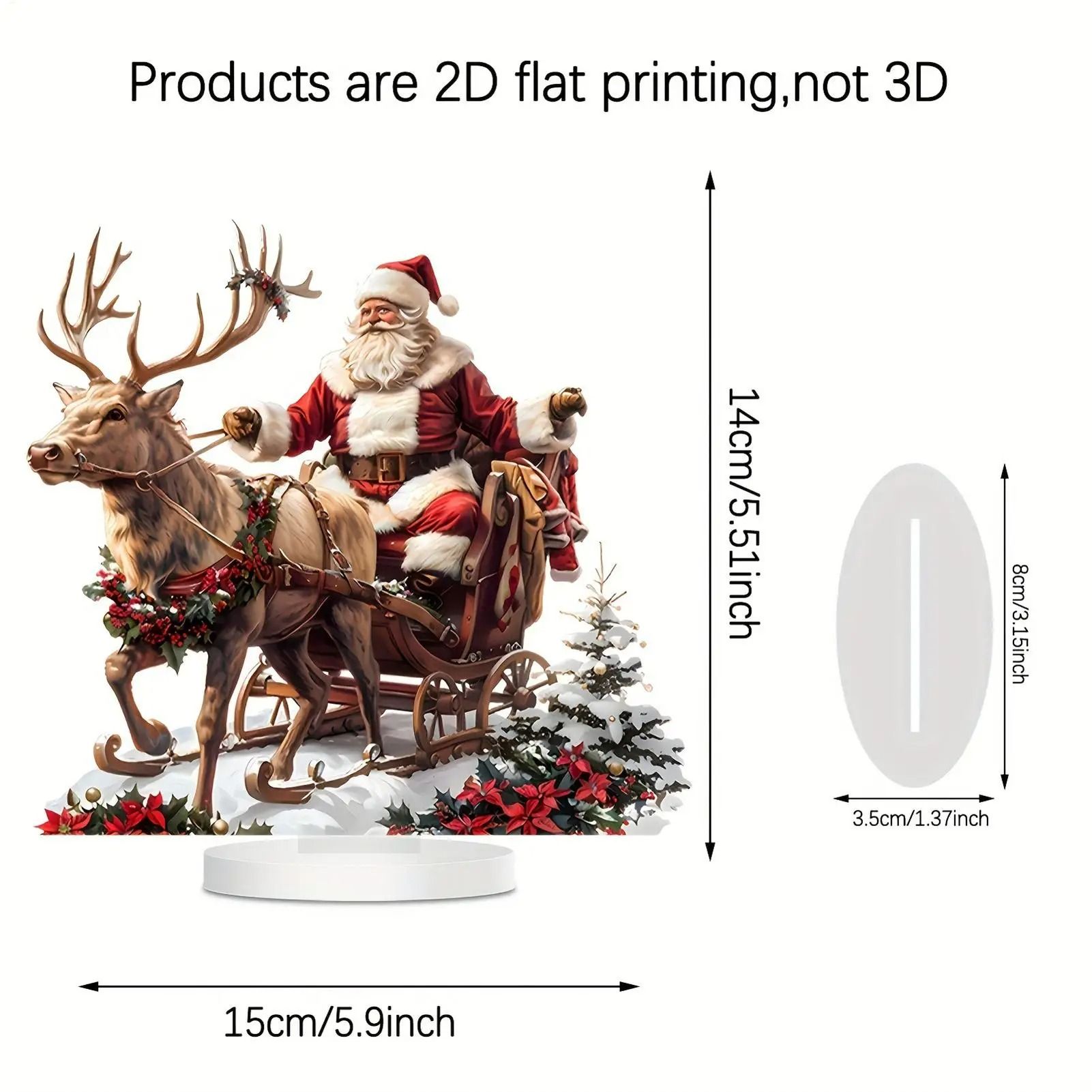 Santa Sleigh and Reindeer Christmas Figurine