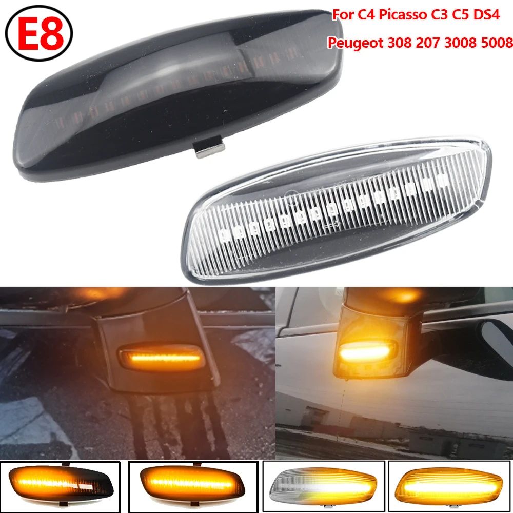Dynamic LED Sequential Side Marker Lights for Peugeot & Citroen (2-Piece Set)