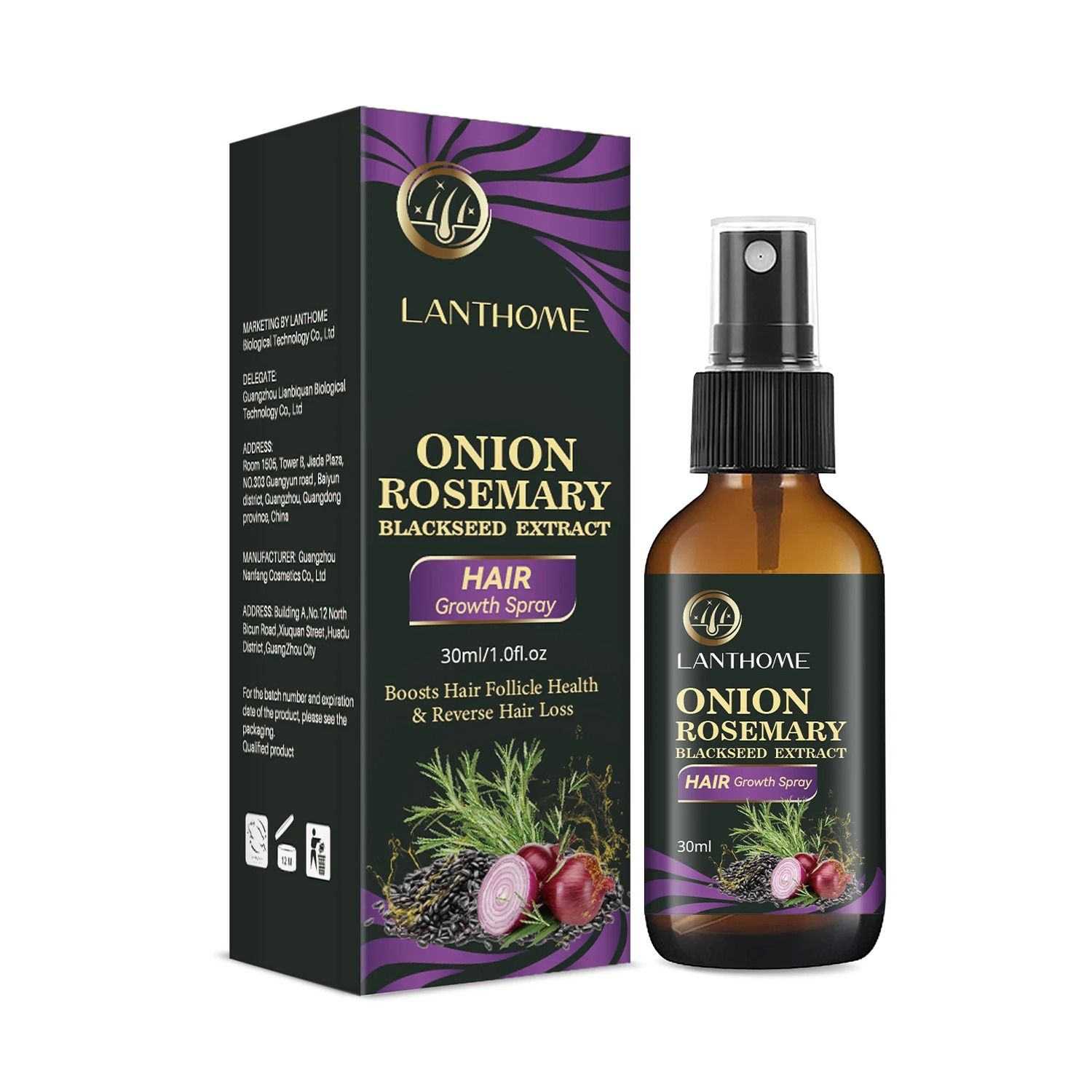 Rosemary Onion Hair Growth Shampoo with Anti-Hair Loss Spray – Fast Hair Regrowth in 7 Days