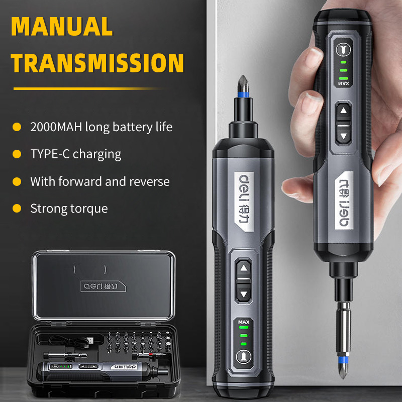 USB Rechargeable Mini Electric Screwdriver Adjustable Torque & LED Light