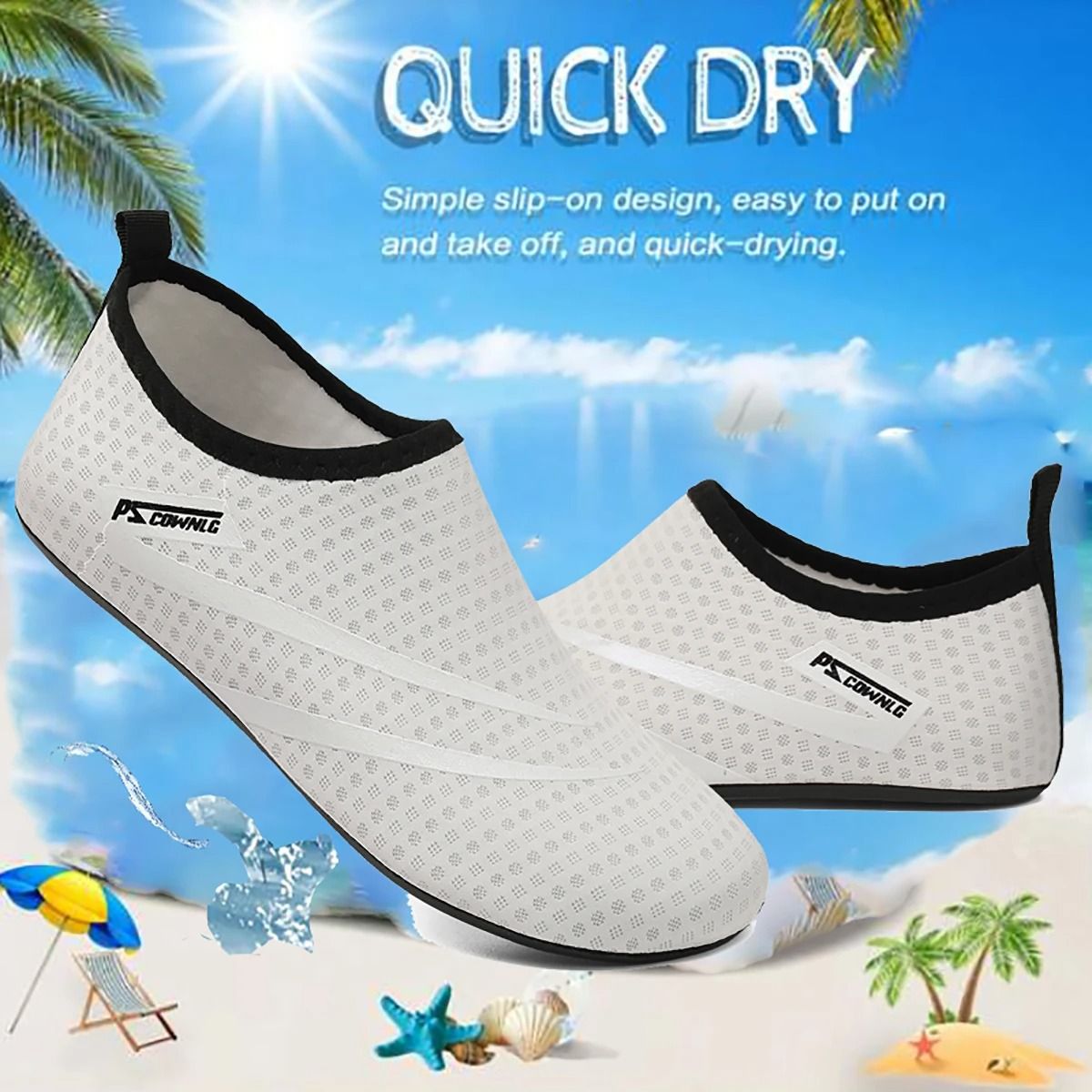 Unisex Quick Dry Water Shoes Breathable Non Slip Beach and Swim Footwear
