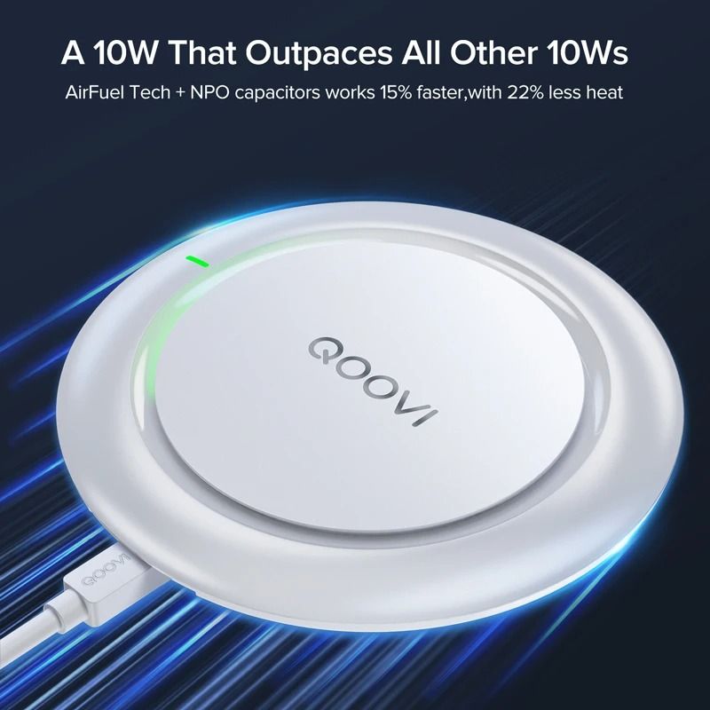 10W Qi Fast Wireless Charging Pad | Ultra-Slim Desktop Charger for iPhone & Samsung Galaxy