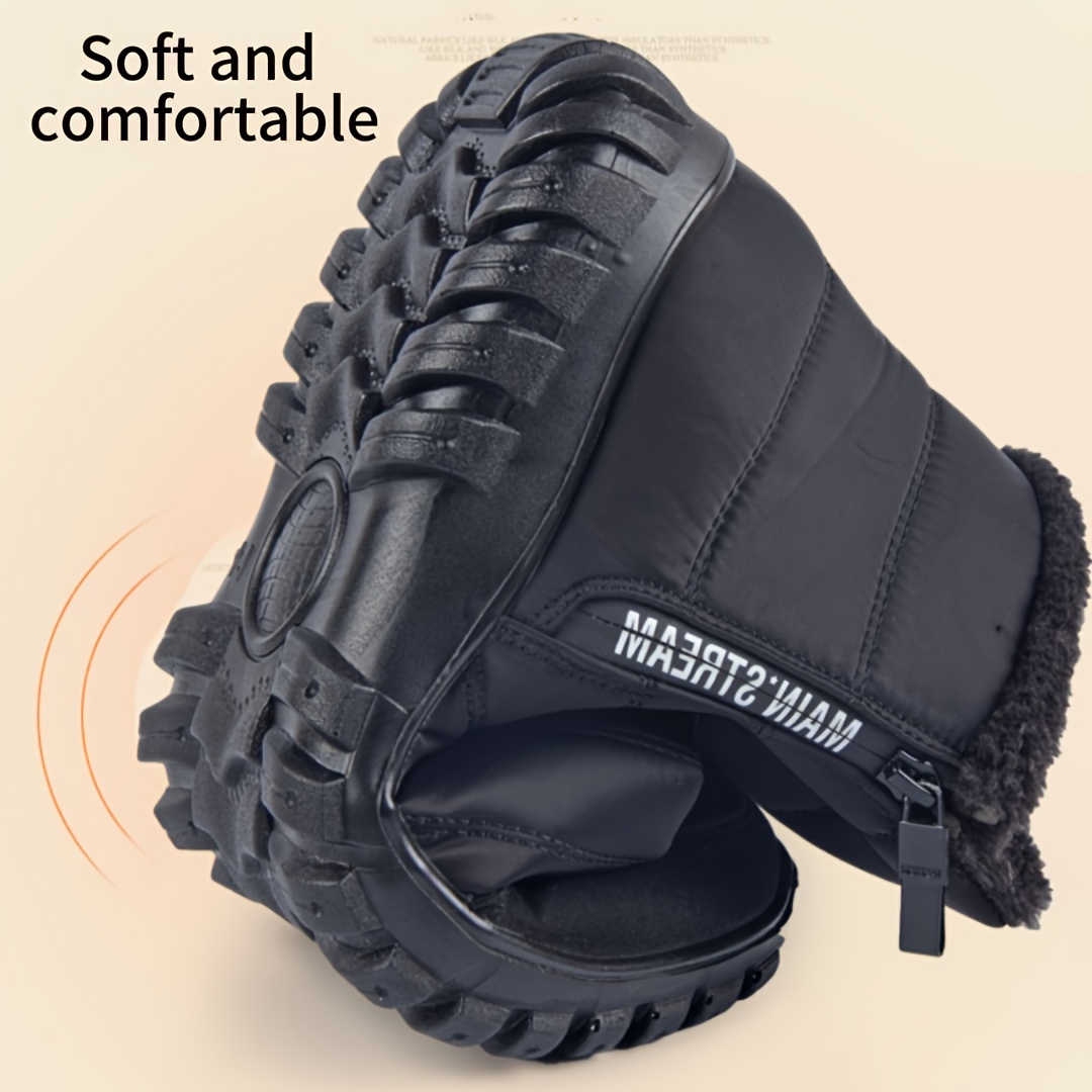 Warm Cotton Zipper Snow Ankle Boots Mens Sneakers Winter Shoes, Autumn Shoes Waterproof Snow Boots Shoe