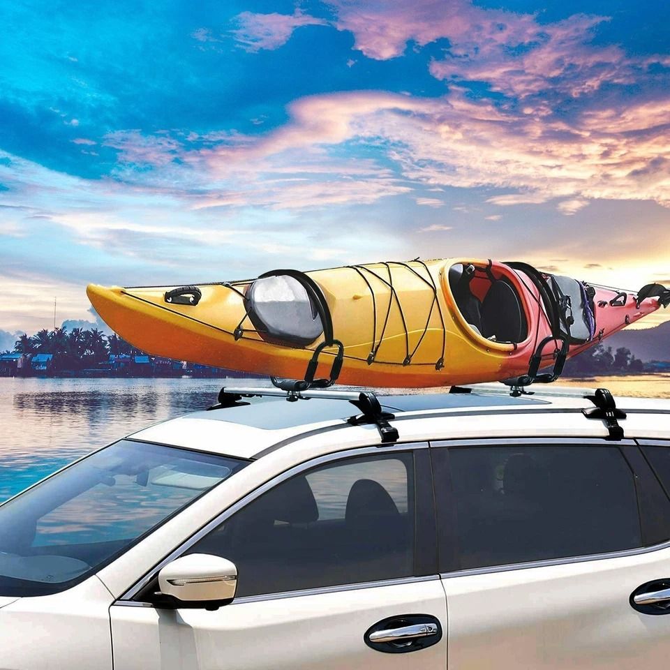Heavy Duty Kayak Carrier, Load Capacity, Universal Boat Car Roof Mount J-Bar Rack, Kayak, Canoe, Paddle Board