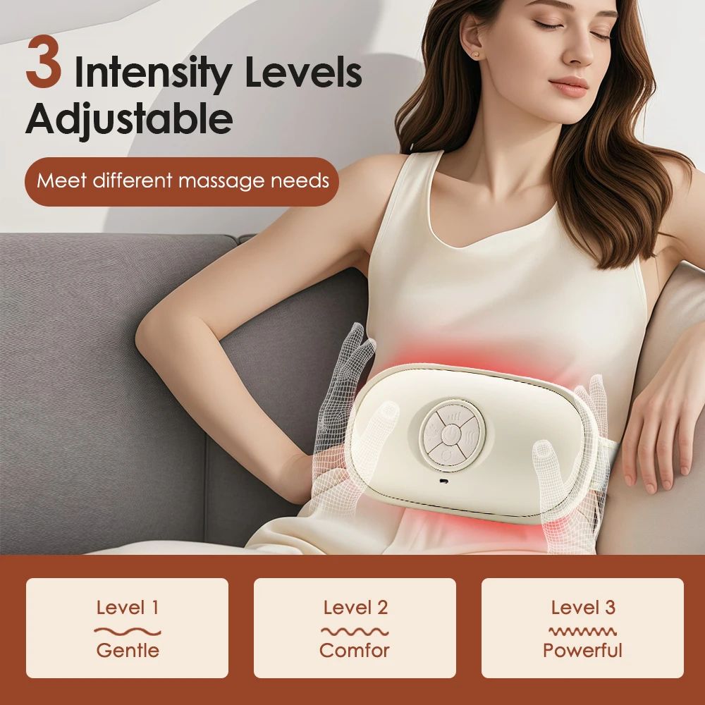 Electric Abdominal Massager Belt with Heat and Vibration Fat Burning Support