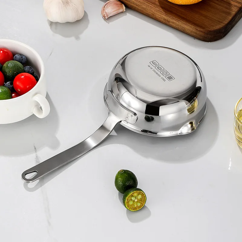 Stainless Steel Oil Pot, Mini Egg Frying Pan, Soup Milk Cooking Saucepan, Scalding-Proof Kitchen Tool