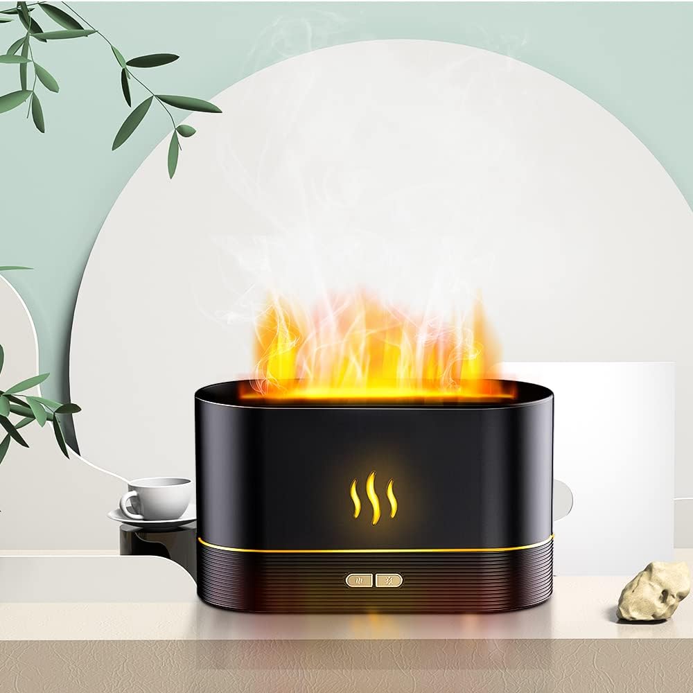HumidiFire Aromatherapy Flam Ultrasonic Diffuser, Transform Your Space with Soothing Scents