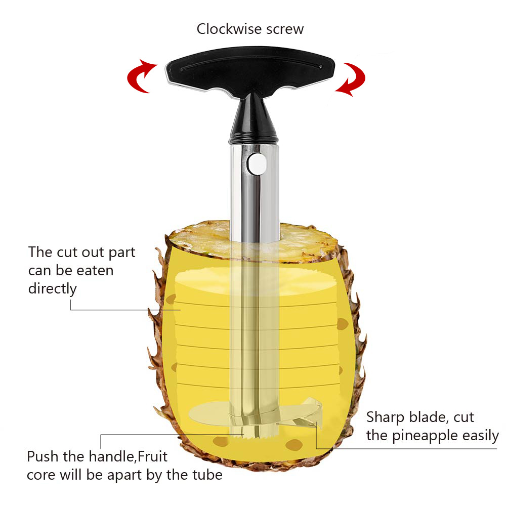 Stainless Steel Pineapple Corer Slicer and Peeler Tool
