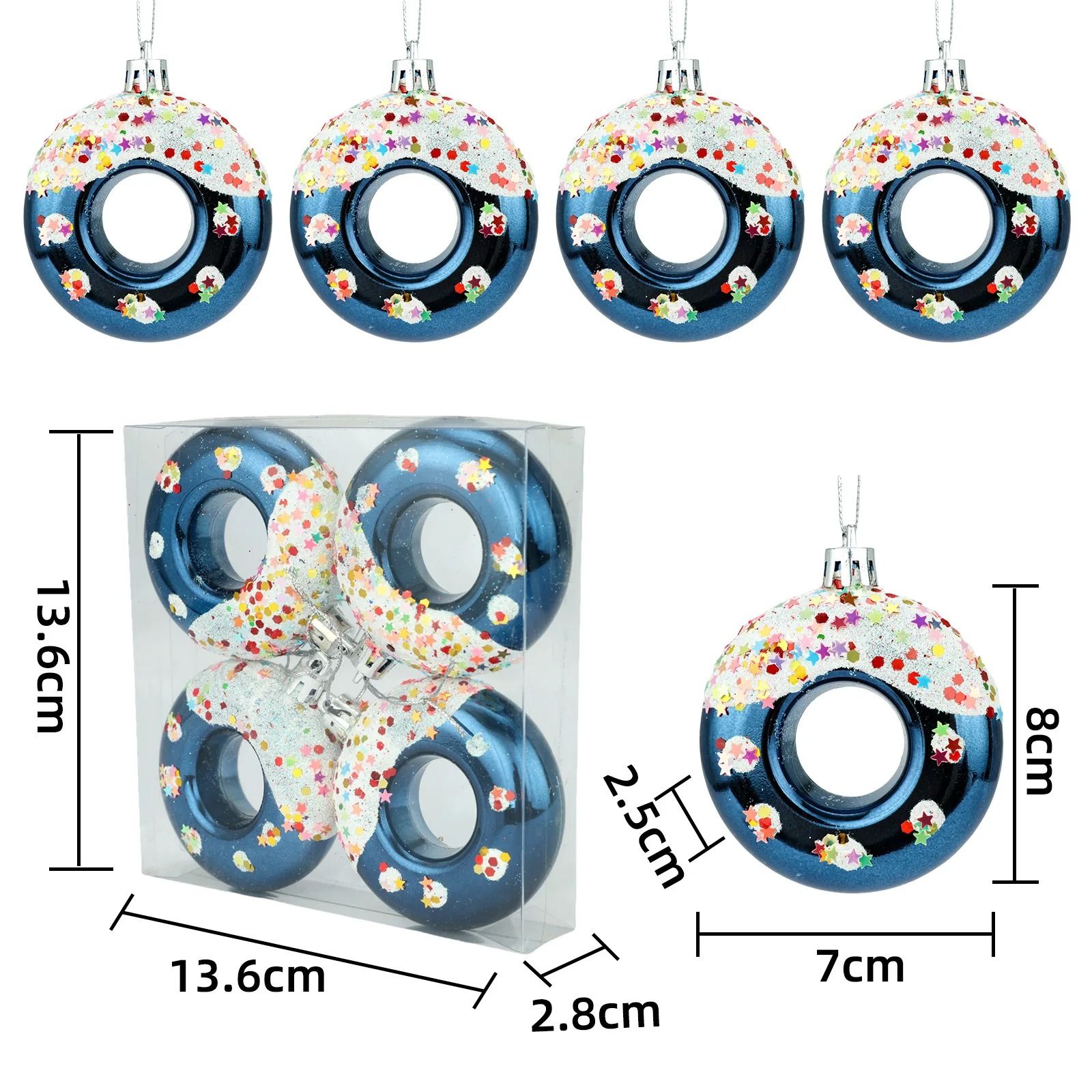 Christmas Tree Donut Ornaments Set Cute Candy Hanging Decorations