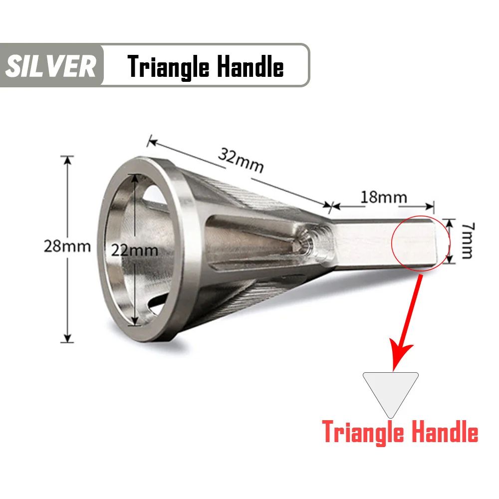 6-Flute External Deburring Chamfer Tool Drill Bit – Hex/Triangle Shank Metal Trimming & Screw Burr Remover