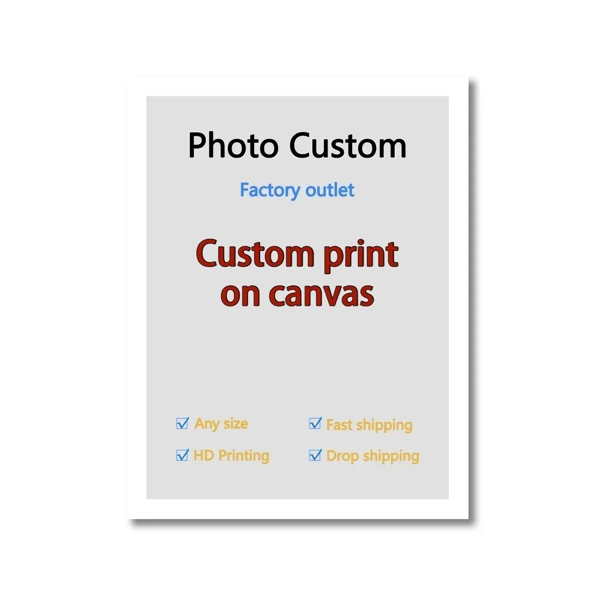 Custom Canvas Print Personalized Photo Wall Art Large HD Poster