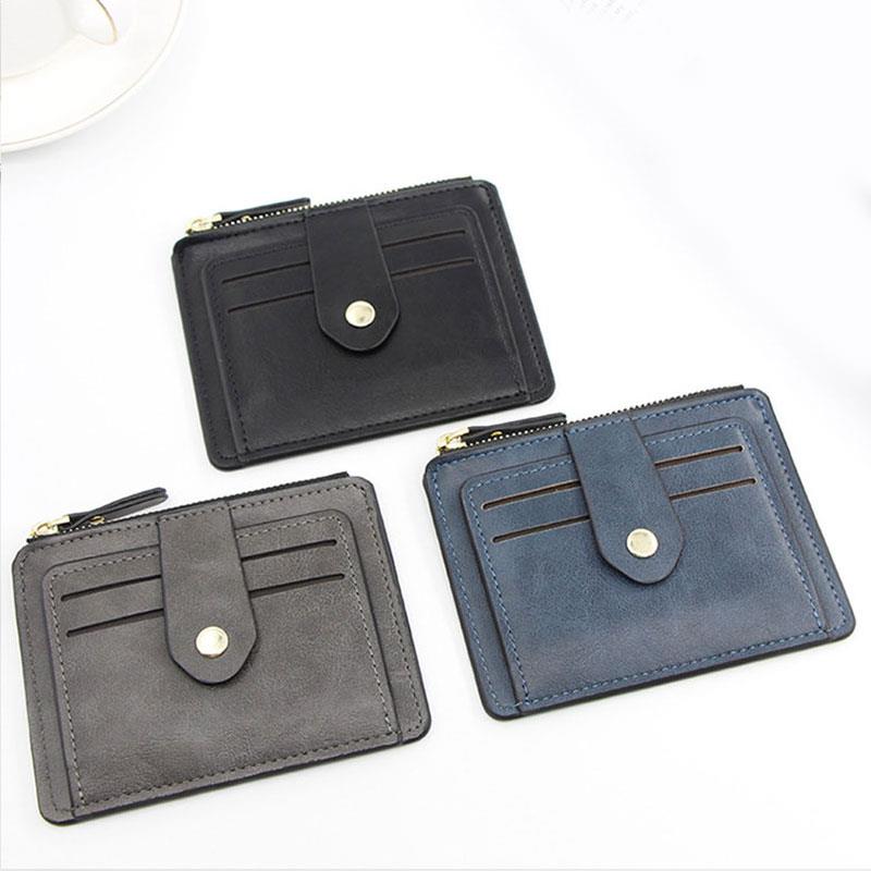 Luxury Slim Leather Wallet with Coin Pocket Mens Credit & ID Card Holder