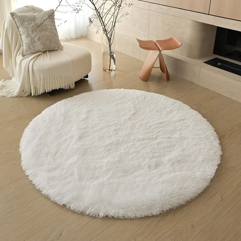Soft Plush Kids Rug Fluffy Round Nursery Floor Mat Carpet