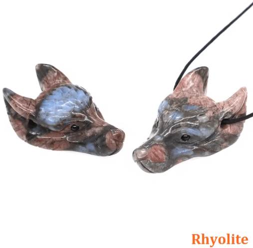 SpiritWolf Crystal Wolf Head Pendant – Hand-Carved Gemstone Necklace Charm