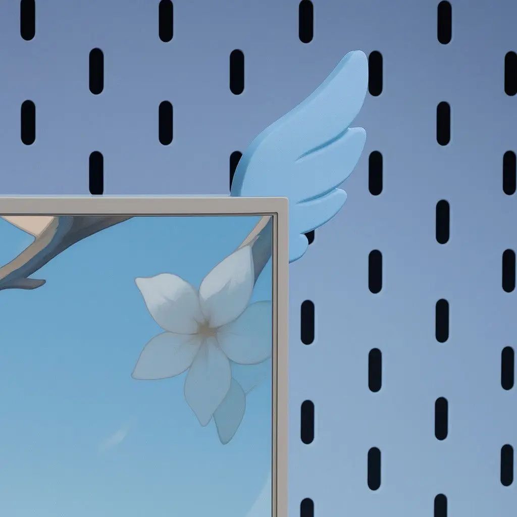 3D Printed Pink Wing Monitor Decor – Cute E-Sports Screen Side Ornaments for Desk Setup Aesthetic