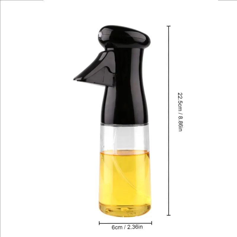 Pneumatic Spray Bottle, Black Kitchen Oil Bottle, Cooking Oil Spray Dispenser, Fitness Barbecue Spray Oil