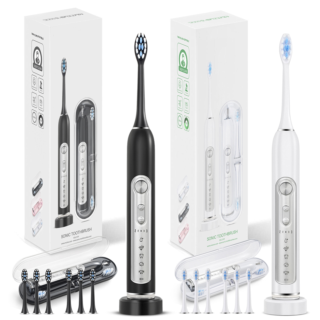 Super Sonic Whitening Toothbrush for Adults, Kids, Timer Smart IPX7 Waterproof Replaceable Heads Set
