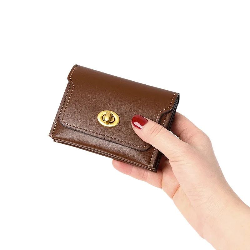 Compact womens wallet with Hasp Closure – Mini PU leather wallet Card & Coin Organizer