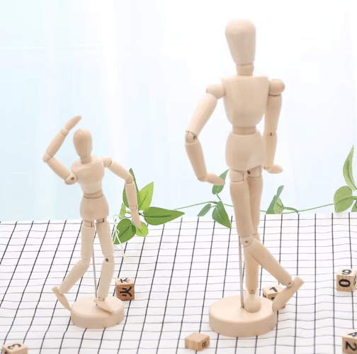 Wooden Artist Mannequin Set – Adjustable Drawing Mannequin Model with Gift Box
