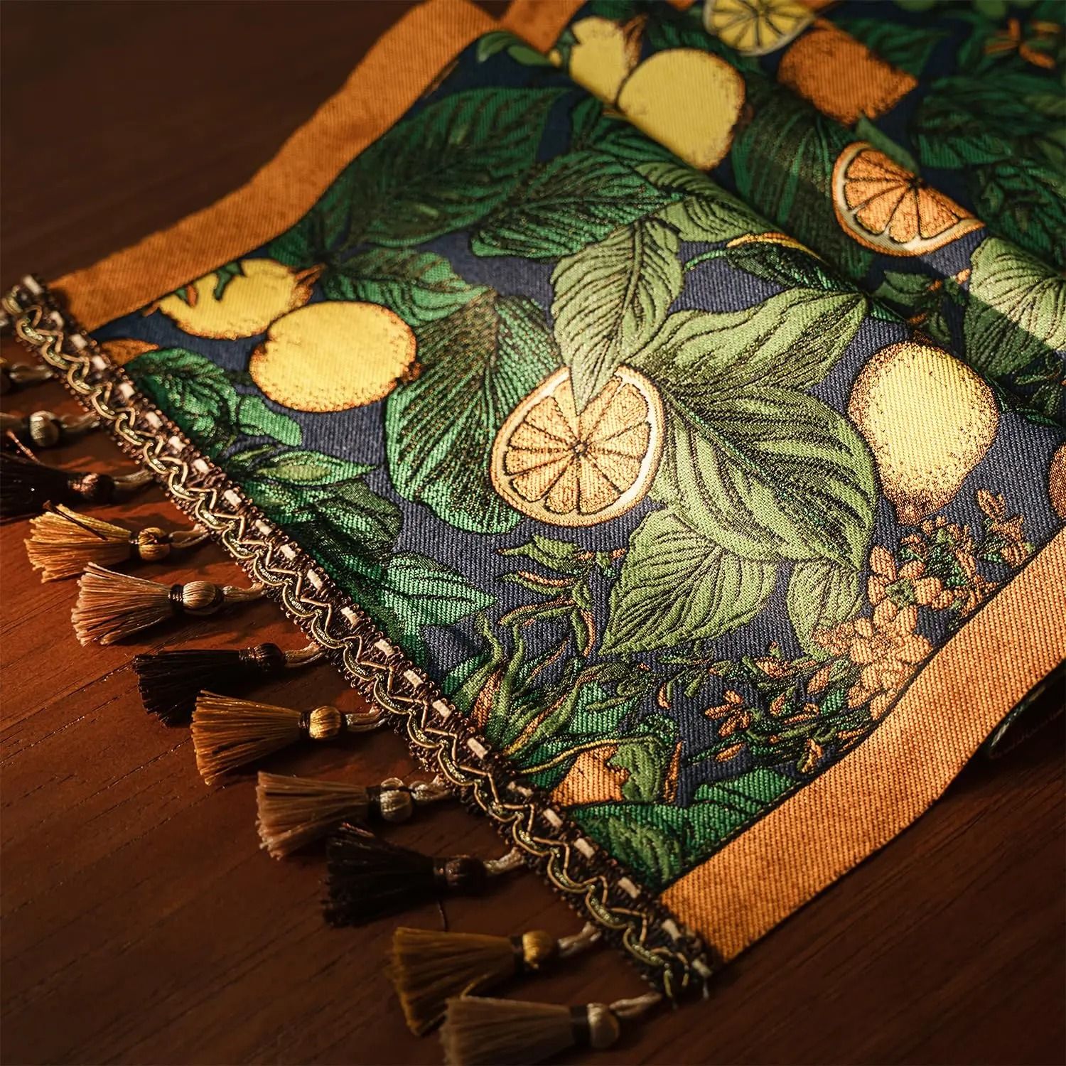 Farmhouse Lemon Floral Table Runner | Vibrant Mediterranean Citron Decor for Kitchen, Dining & Summer Parties