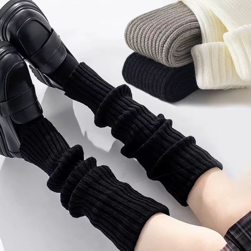 Y2K Women's Wool Knitted Leg Warmers Japanese Lolita Long Socks Boot Cuffs Autumn Winter Foot and Arm Covers