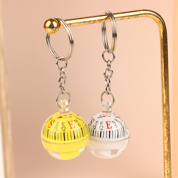 Mini Ball Compass Keychain Portable Outdoor Direction Finder Backpack Charm