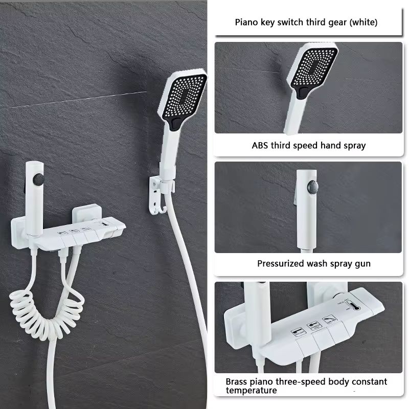 Gun Grey Digital Display Shower System with Piano Key Mixer